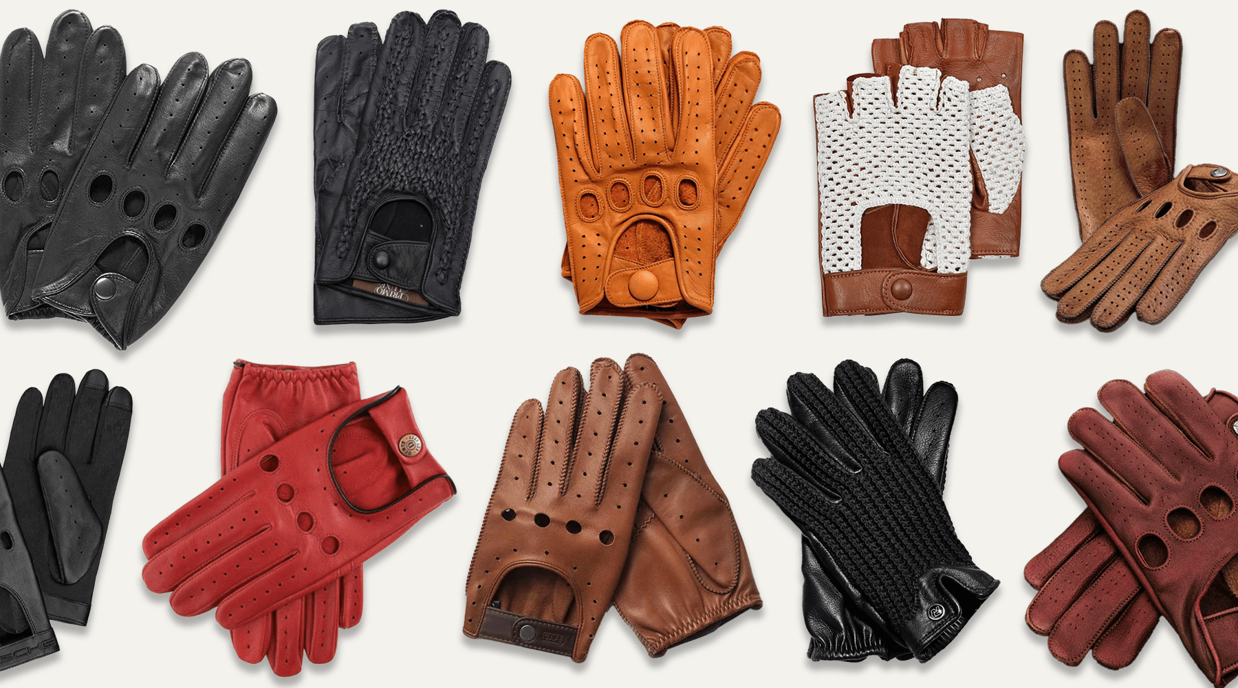 Vincenzo (black) - fingerless Italian driving gloves made of American  deerskin leather