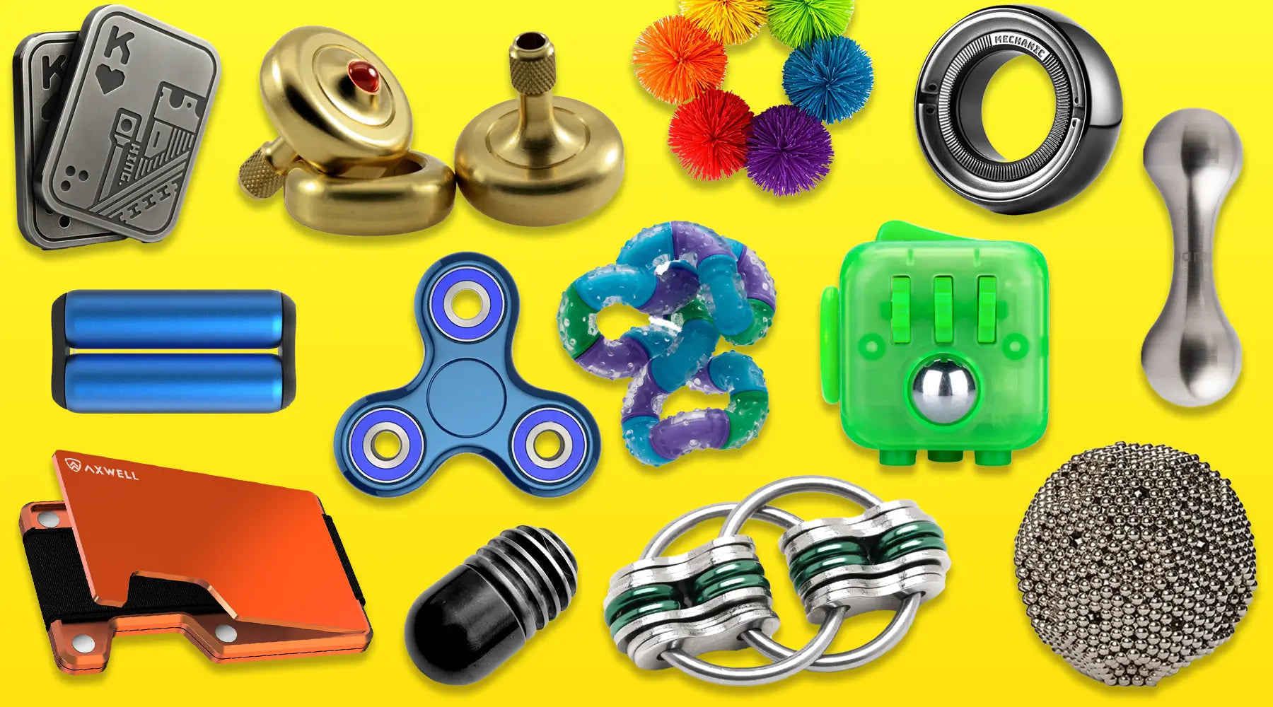 Fidget Spinner Set of 6 - Autism Spinning Fidgets - Bulk Fidget Spinners