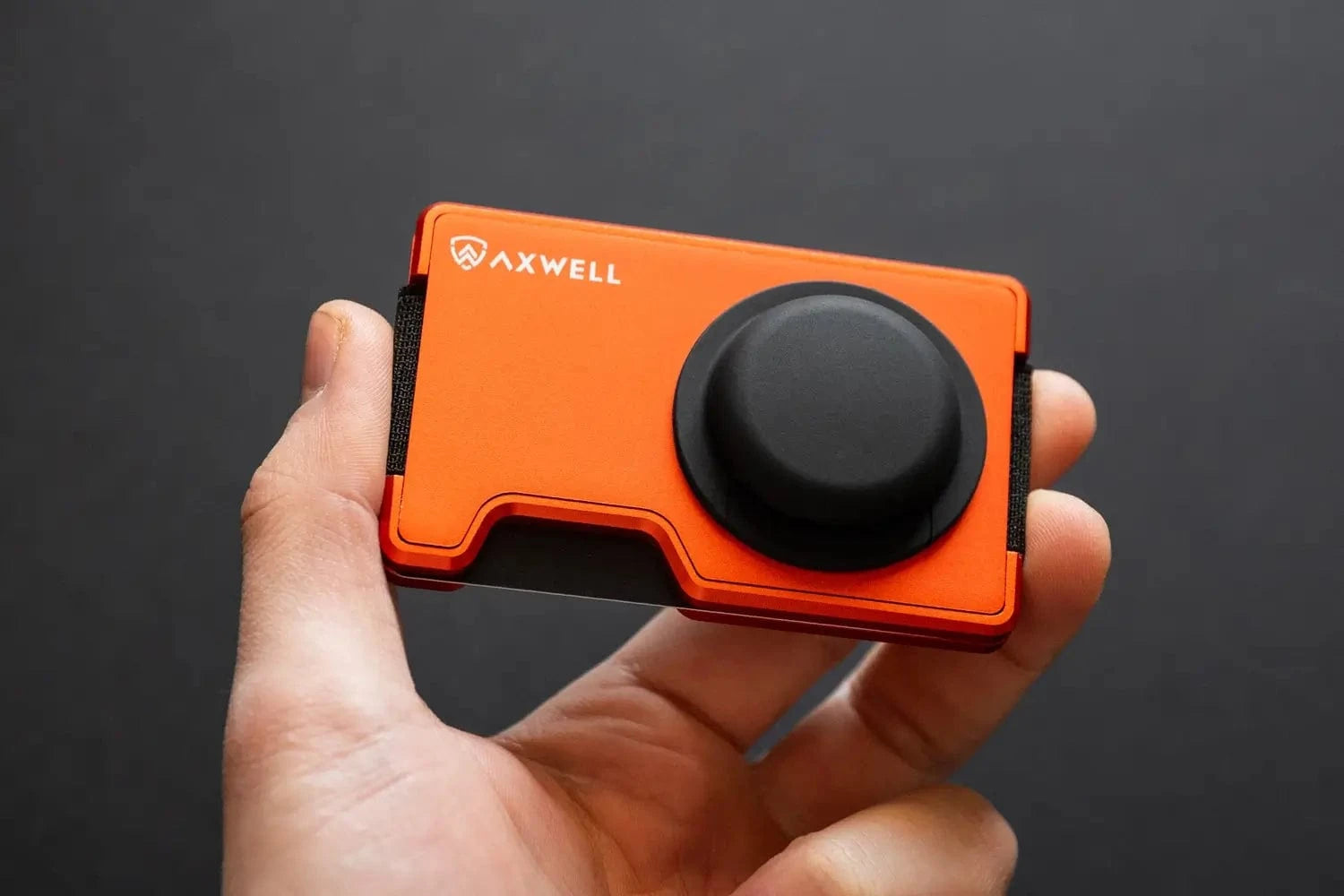 Blaze orange AirTag AX Well wallet