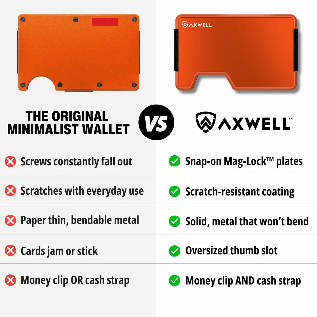 AirTag Money Clip Wallet - Blaze Orange