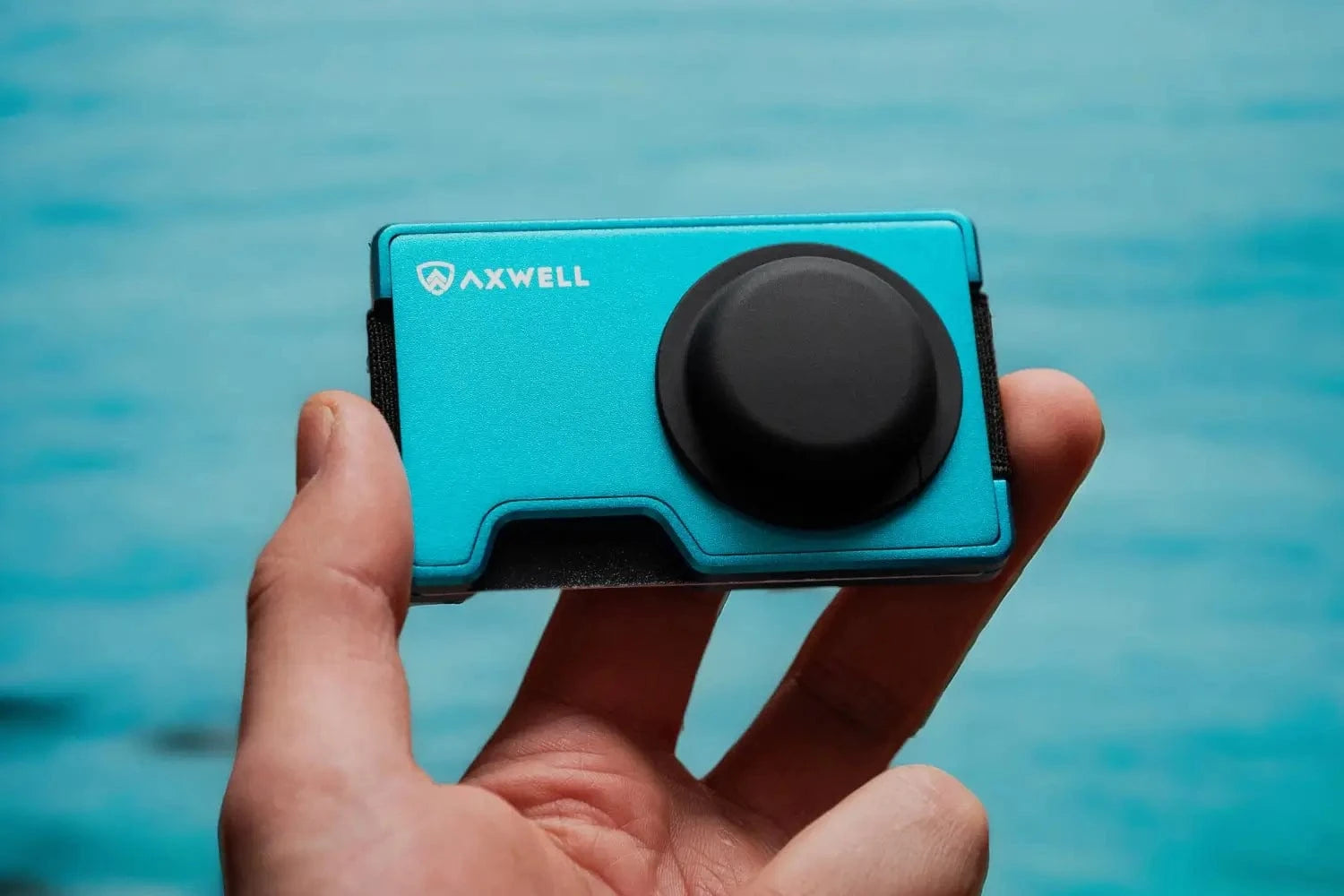 AX Well bolt blue AirTag wallet