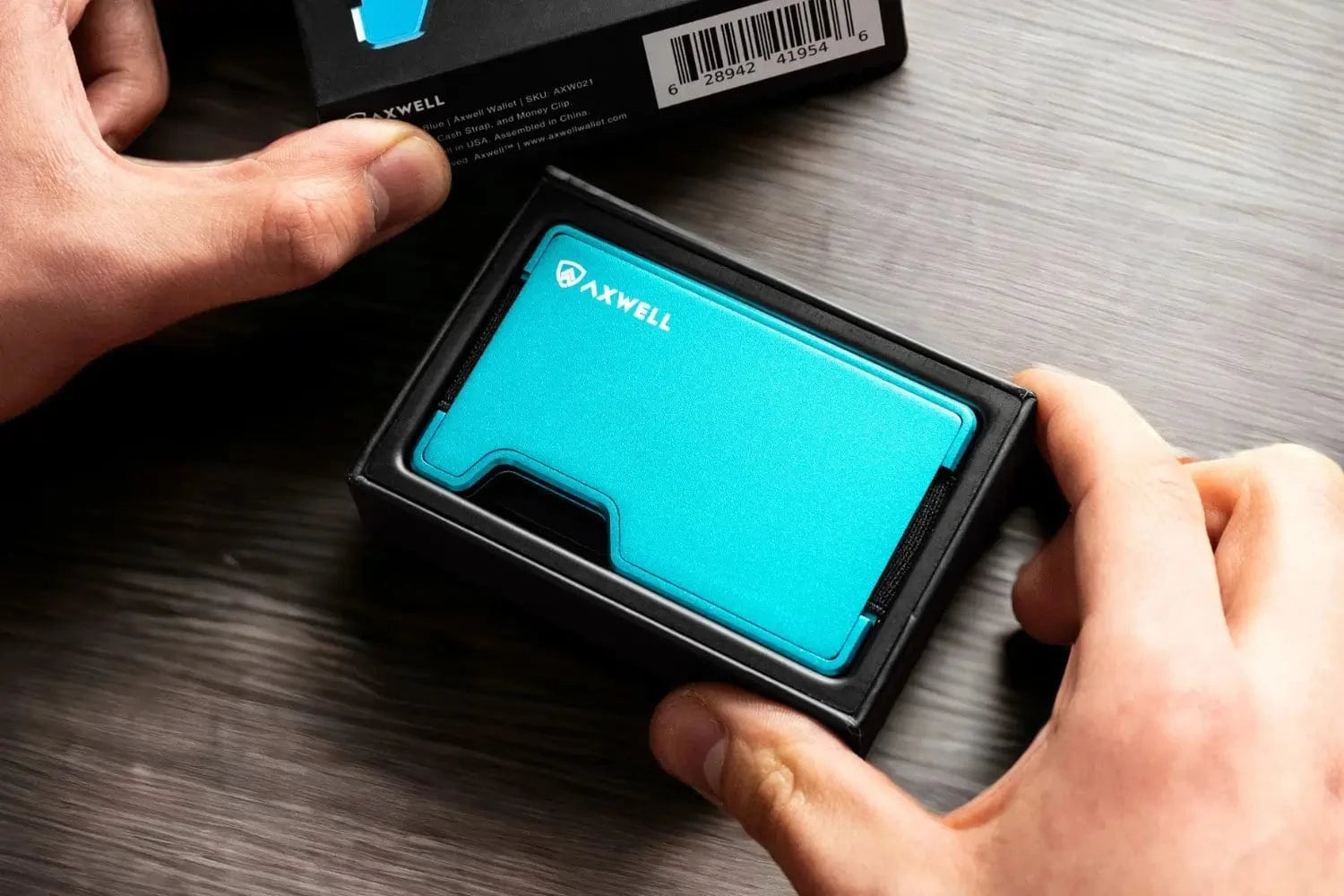 AX Well bolt blue wallet