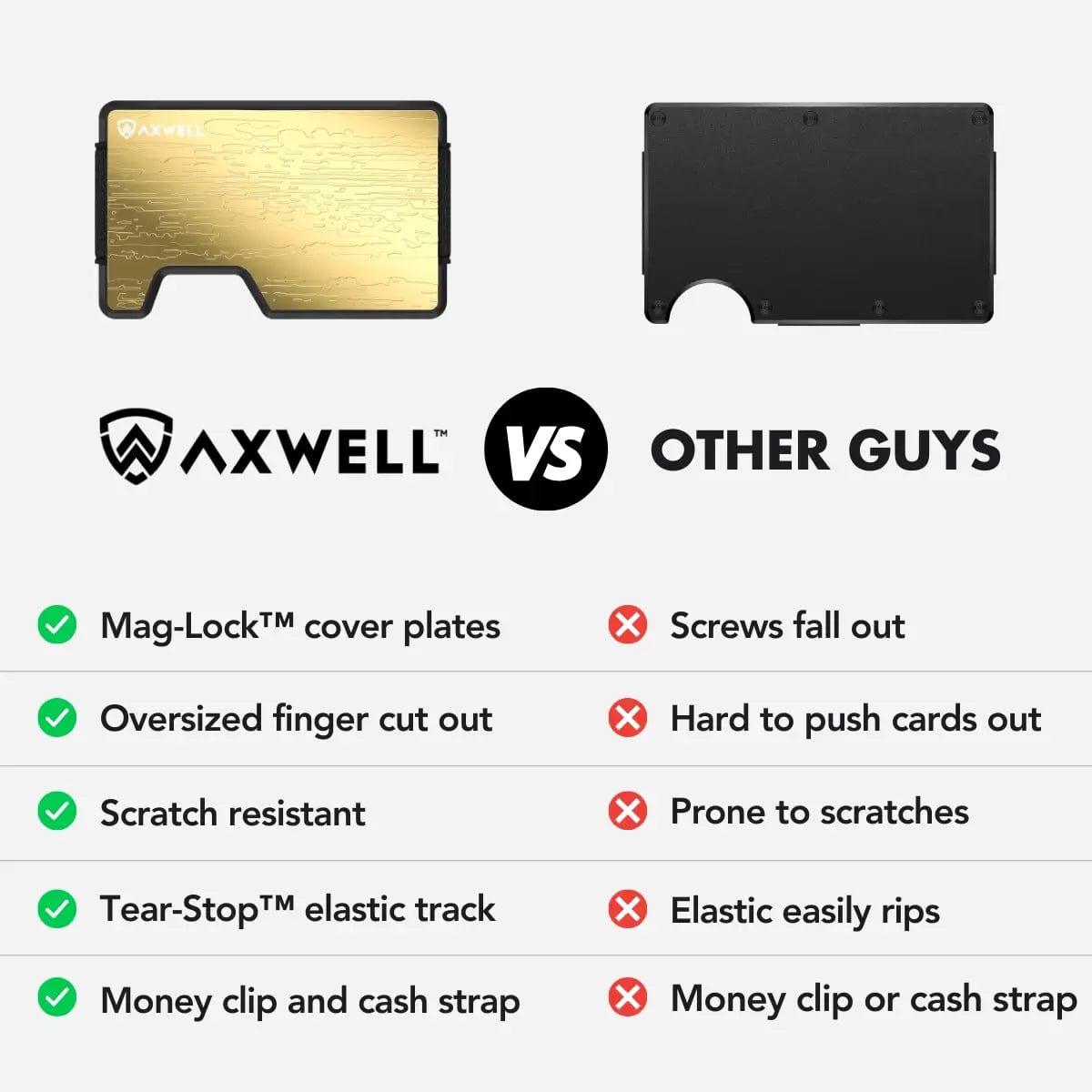 Axwell Wallet - Gold Damascus Wallets & Money Clips Axwell