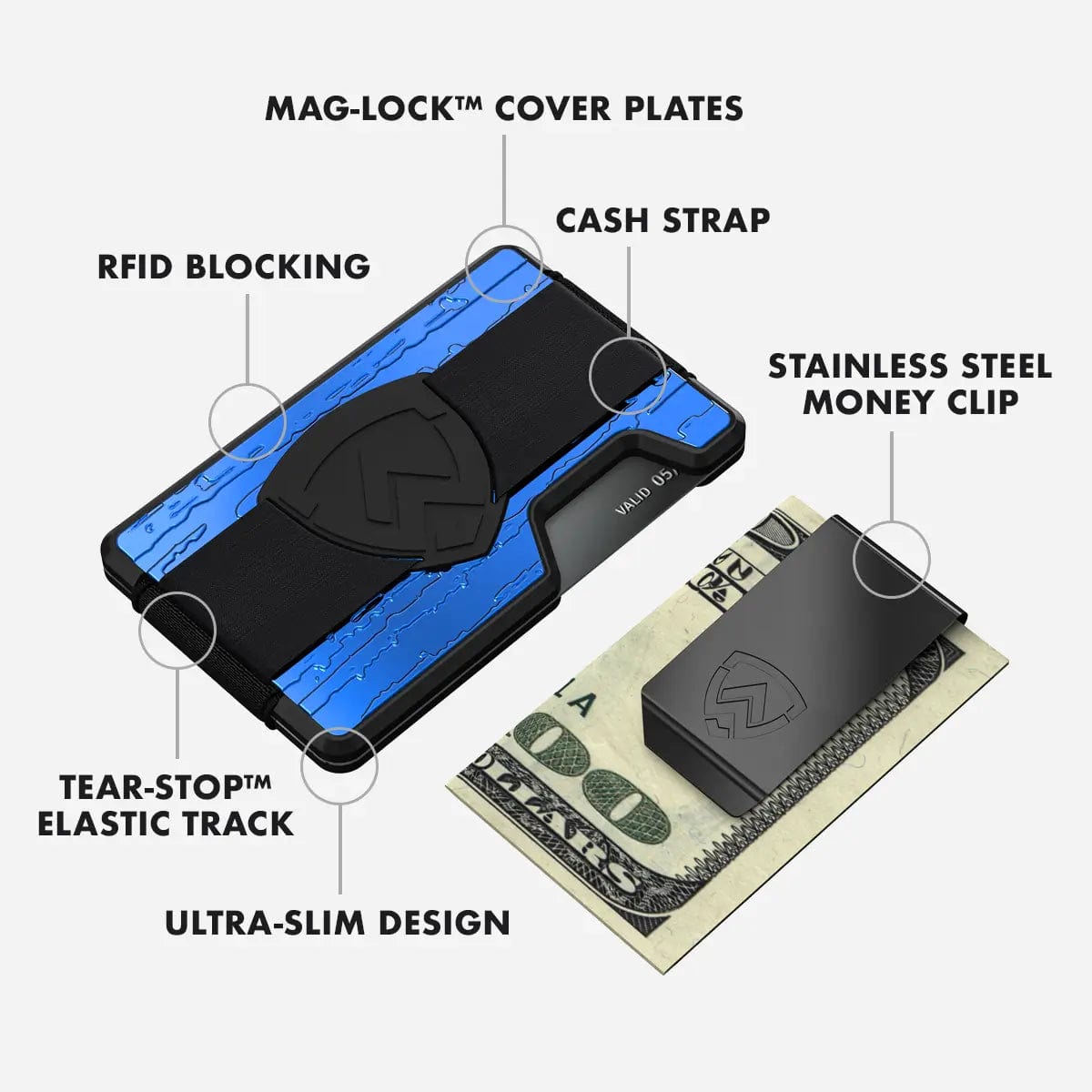 Axwell Wallet - Cobalt Damascus Wallets & Money Clips Axwell