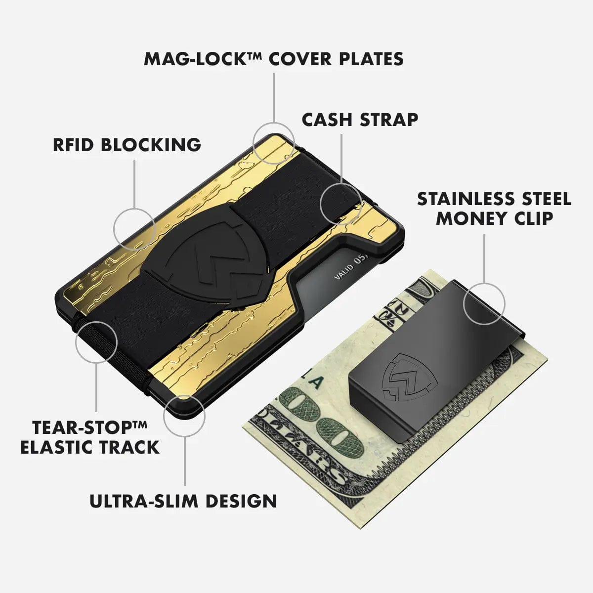 Axwell Wallet - Gold Damascus Wallets & Money Clips Axwell