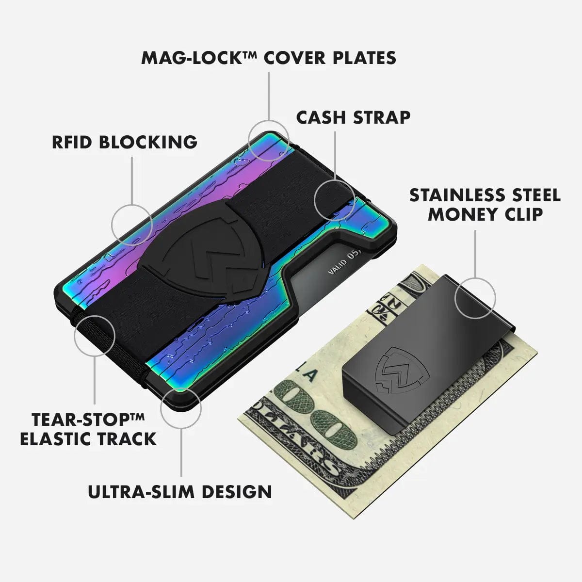 Axwell Wallet - Nebula Damascus Wallets & Money Clips Axwell