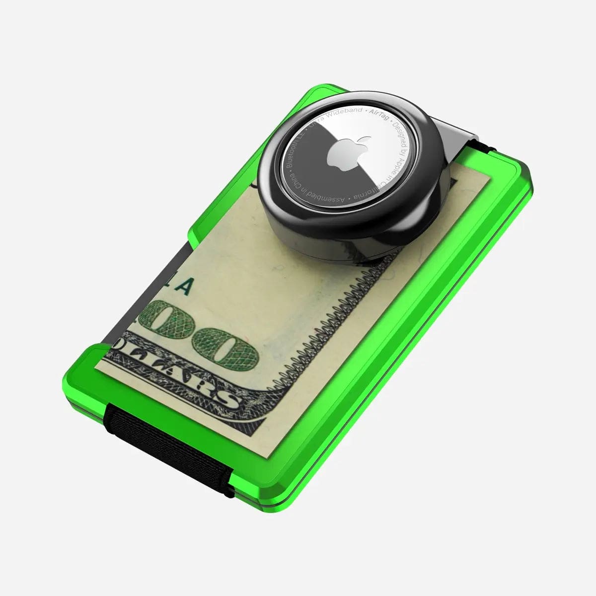 AirTag Money Clip Wallet - Alien Green