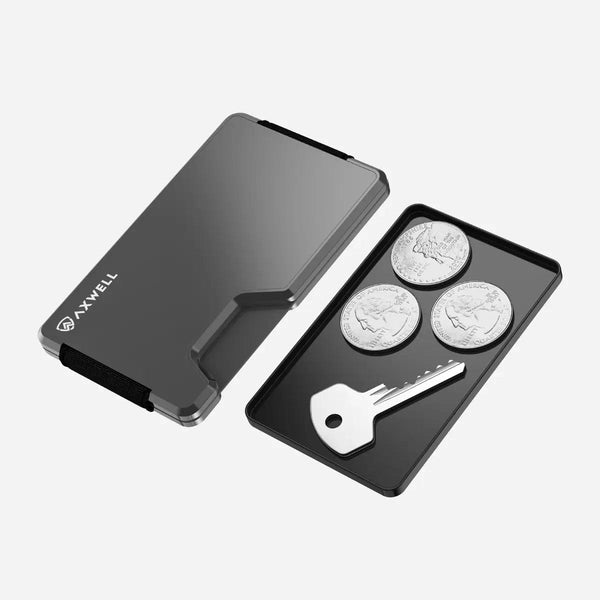 Wallet with Coin Tray - Gunmetal Gray - Axwell Wallet Wallet with Coin Tray - Gunmetal Gray - Axwell Wallet