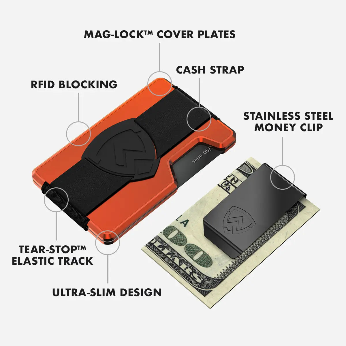 Wallet Key Holder Bundle - Blaze Orange