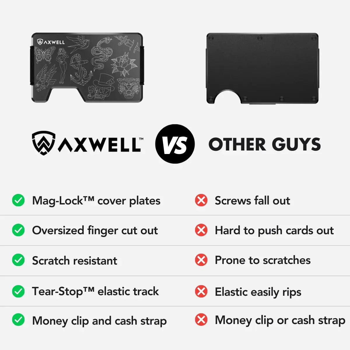 Axwell Wallet - Tattoo Aluminum Wallets & Money Clips Axwell