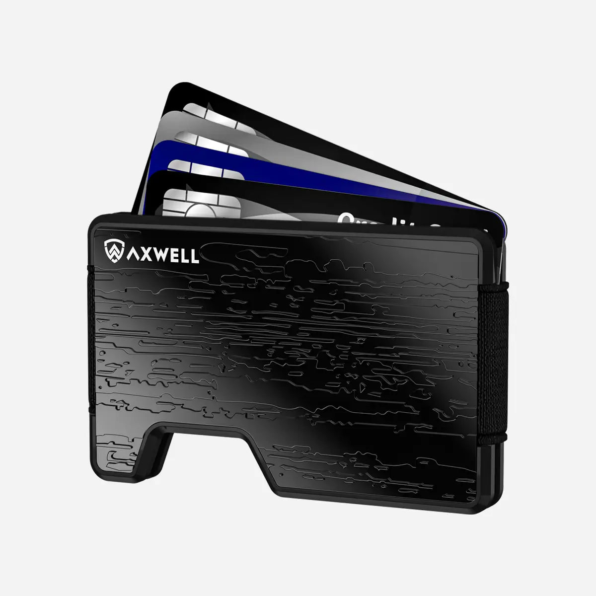 Axwell Damascus Black AirTag Wallet