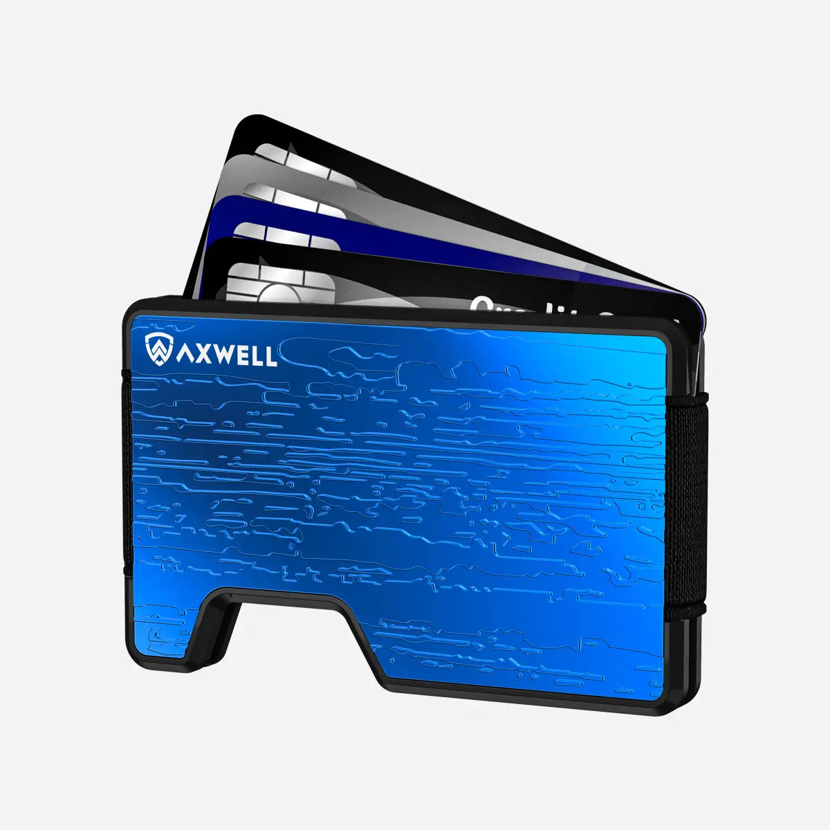 Axwell Damascus Cobalt AirTag Wallet