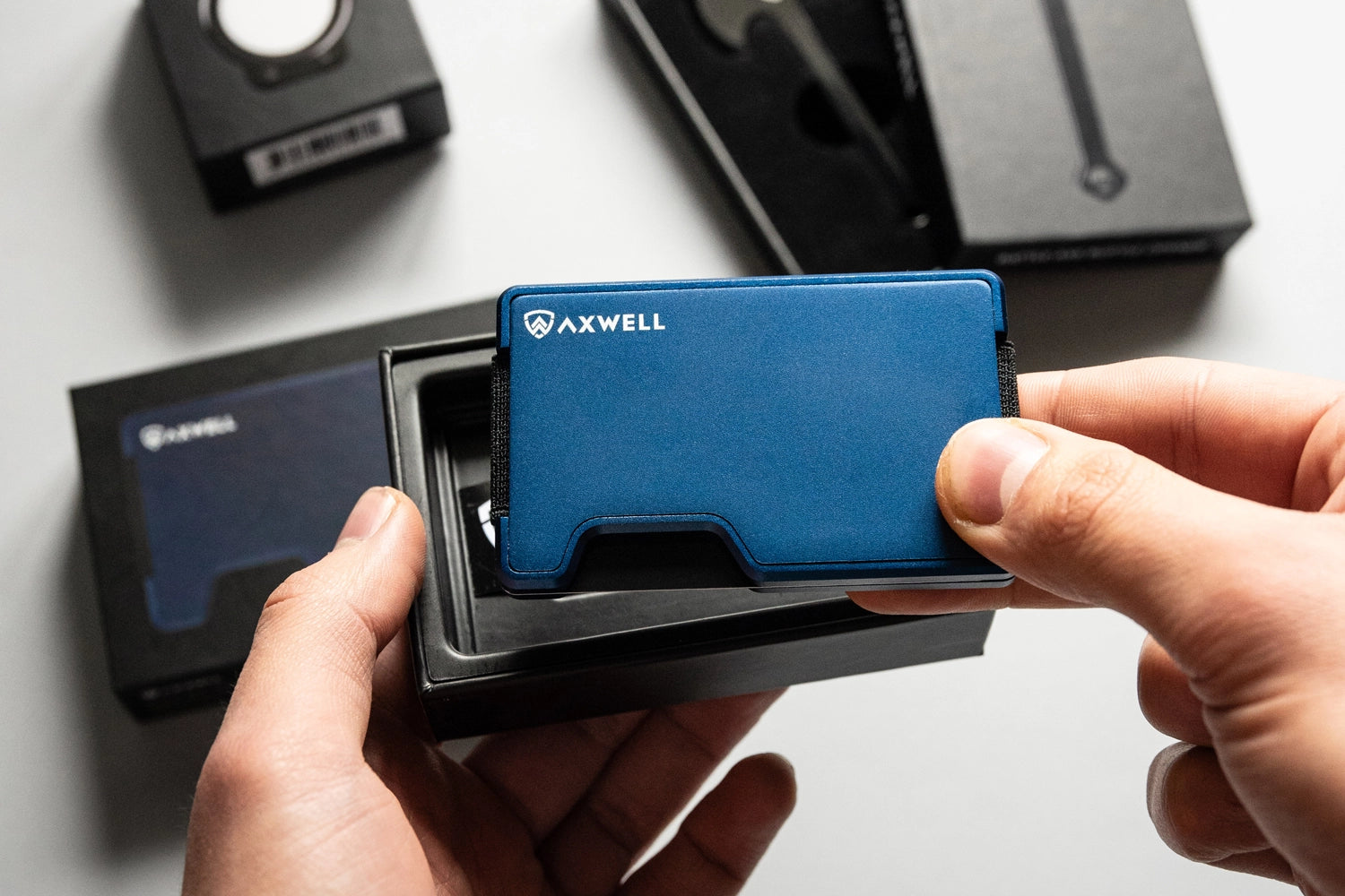 AirTag Wallet - Navy Blue - Axwell Wallet