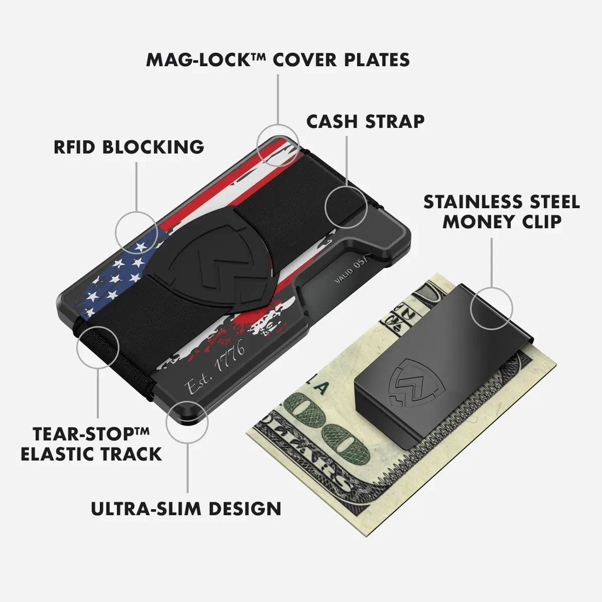 Axwell Wallet - Patriot 2 Aluminum Wallets & Money Clips Axwell